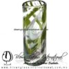 Tequilero Cilíndrico Hilo Jalado Blanco y de Color. Fábrica de Vidrio Soplado Artesanal, made in México - Blown Glass Factory Store Tonala, Handcraft, Handmade.