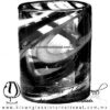 Tequilero Cilíndrico Hilo Jalado Blanco y de Color. Fábrica de Vidrio Soplado Artesanal, made in México - Blown Glass Factory Store Tonala, Handcraft, Handmade.