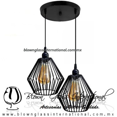 Lámpara colgante Rejilla Diamante Tupida Industrial Vintage - Imagen 12