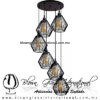 Lámpara colgante Rejilla Diamante Tupida Industrial Vintage - Thumbnail Image 6