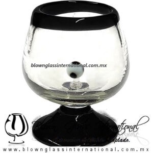 Copa Coñac Con Pelota de Fútbol Borde y Pie de Color