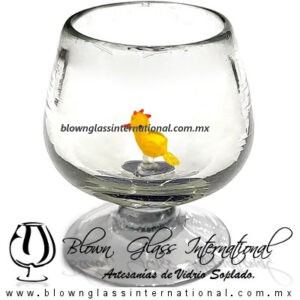 Copa Coñac Cristal Artesanal Con Figura de Pollito
