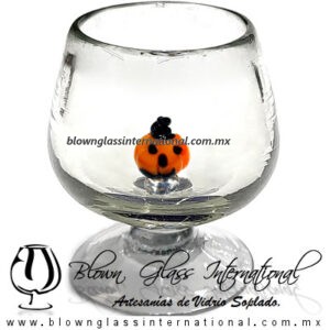 Copa Coñac Cristal Artesanal Con Figura de Calabaza