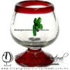 Copa Coñac Con Trébol de Cuatro Hojas Borde y Pie de Color - Thumbnail Image 1