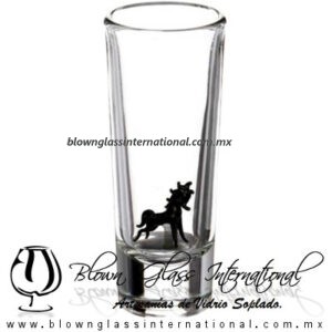 Tequilero Cónico Industrializado Cristal con Caballo Negro